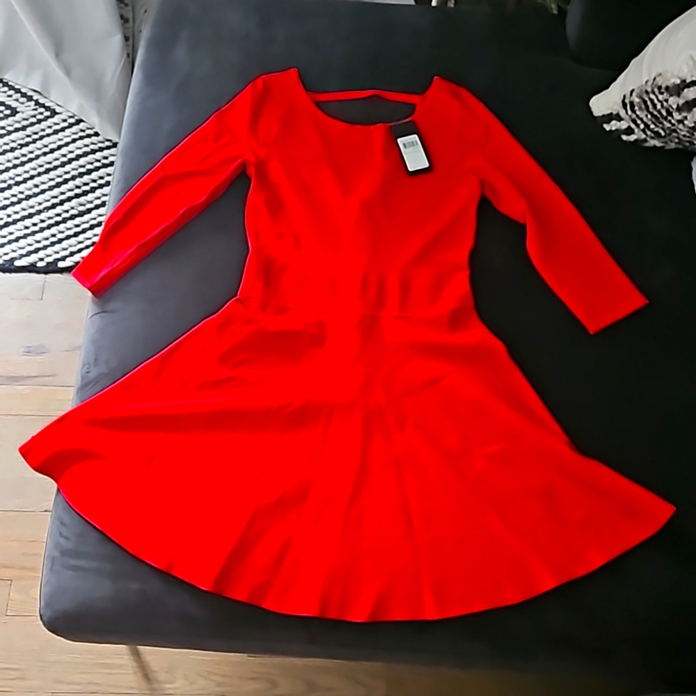 Guess Boatneck Flare Dress